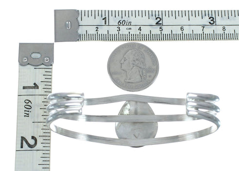 Native American Navajo Turquoise Sterling Silver Tear Drop Cuff Bracelet X10395
